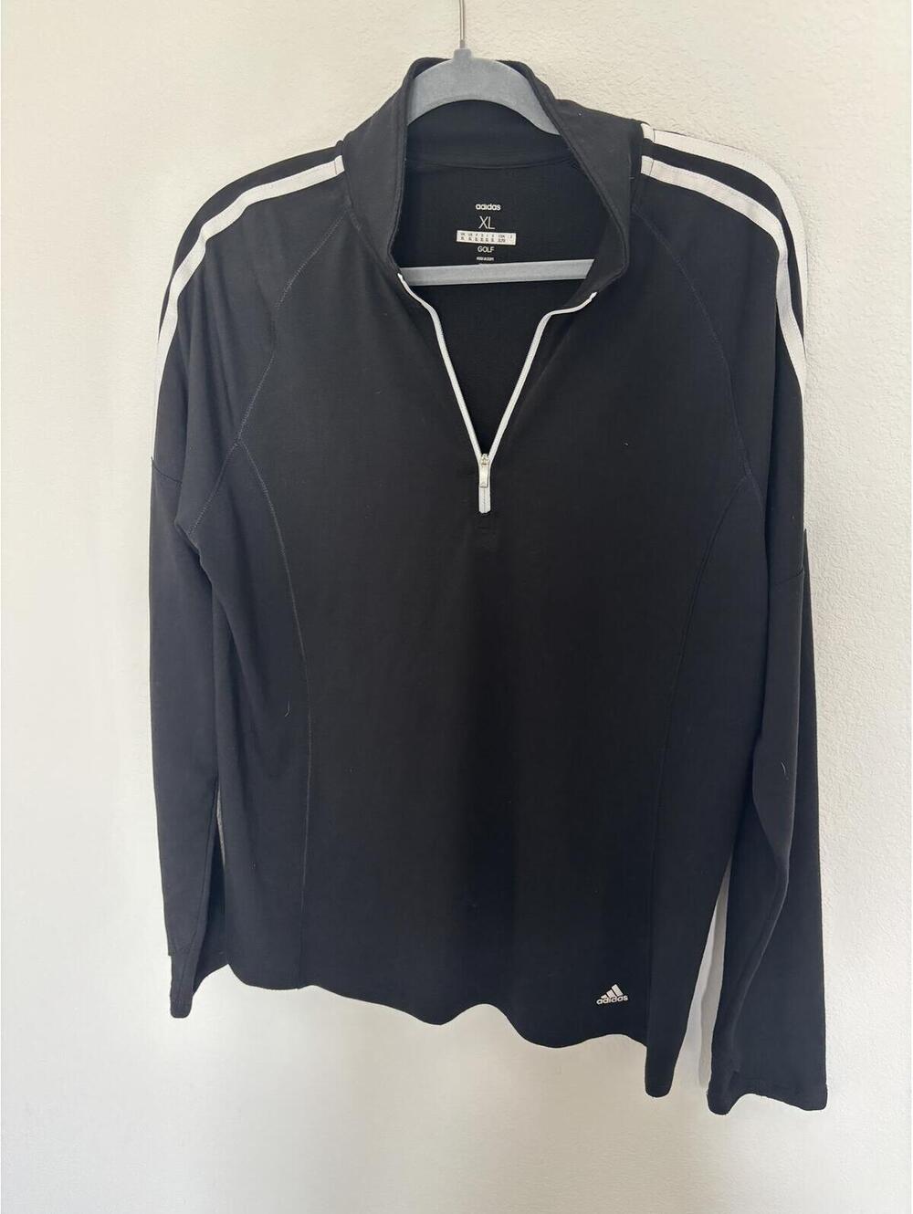 Adidas Golf Black Long Sleeve Quarter Zip Pullover XL